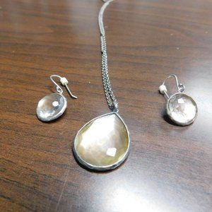 Ippolita Large Teardrop Pendant Necklace n Sterling Silver w/ matching earrings
